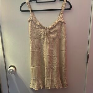 American Eagle Outfitters Cream Chemise with Ruched Bust